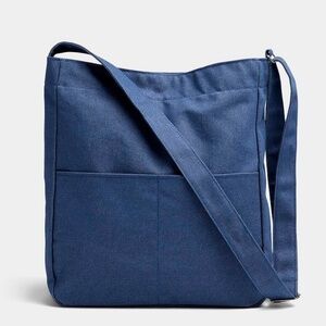 Unisex structured denim large tote made in Korea NWT